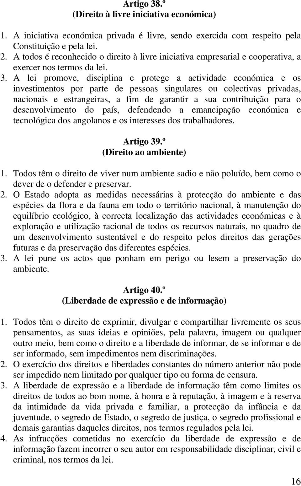 A lei promove, disciplina e protege a actividade económica e os investimentos por parte de pessoas singulares ou colectivas privadas, nacionais e estrangeiras, a fim de garantir a sua contribuição