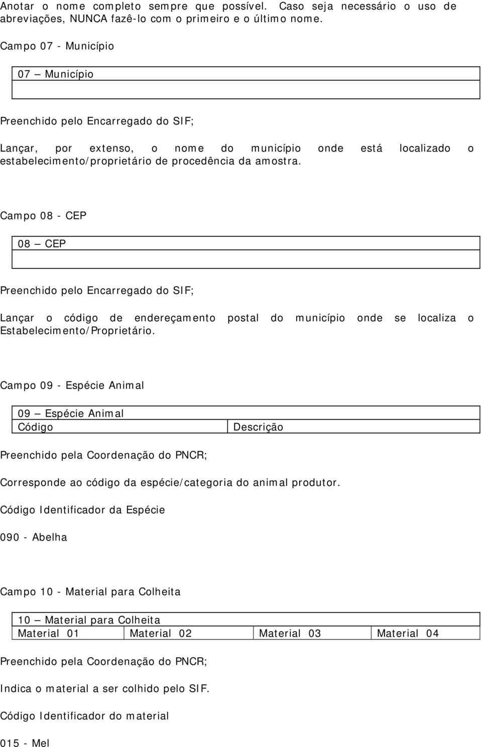 Campo 08 - CEP 08 CEP Lançar o código de endereçamento postal do município onde se localiza o Estabelecimento/Proprietário.