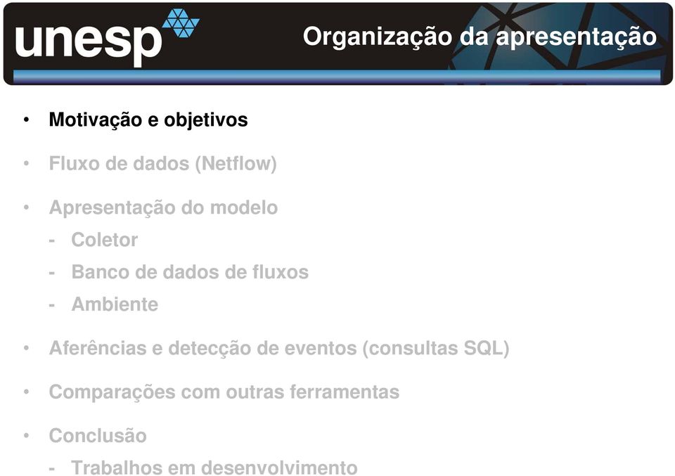 fluxos - Ambiente Aferências e detecção de eventos (consultas SQL)