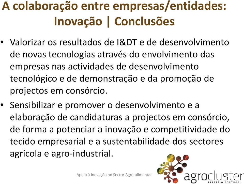 de projectos em consórcio.