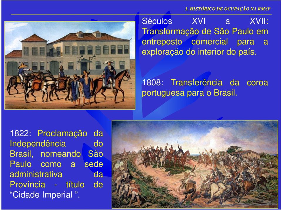 1808: Transferência da coroa portuguesa para o Brasil.