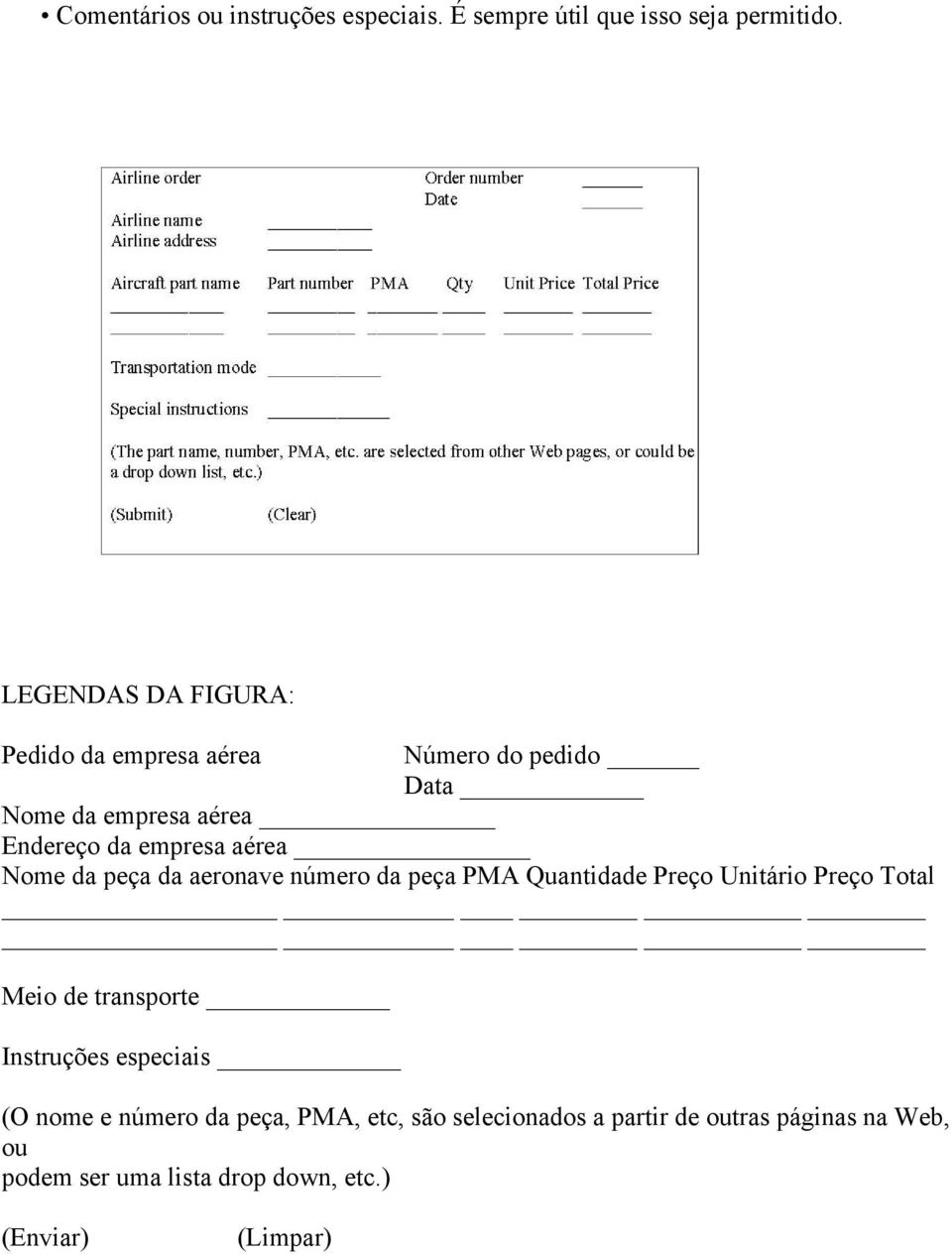 Nome da peça da aeronave número da peça PMA Quantidade Preço Unitário Preço Total Meio de transporte Instruções