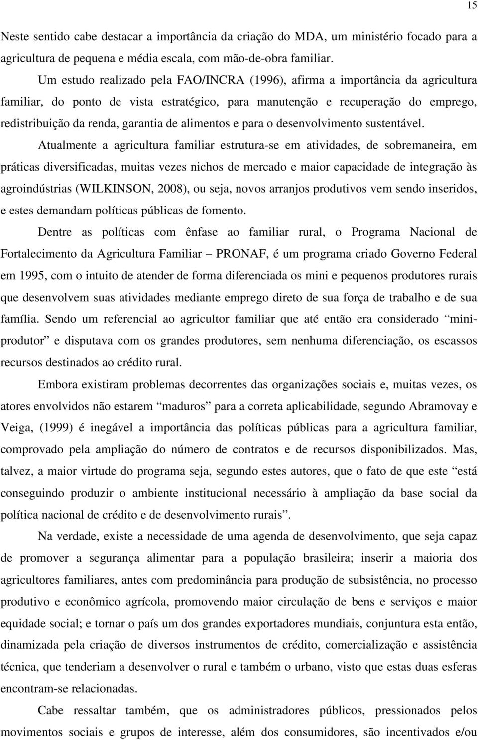 alimentos e para o desenvolvimento sustentável.