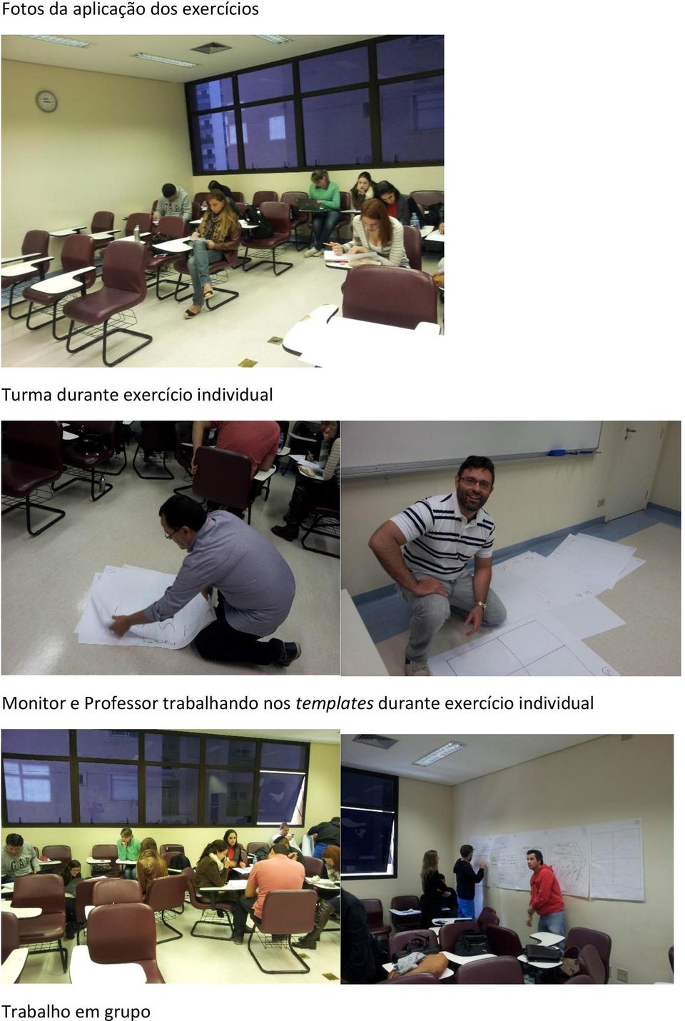 Professor trabalhando nos templates