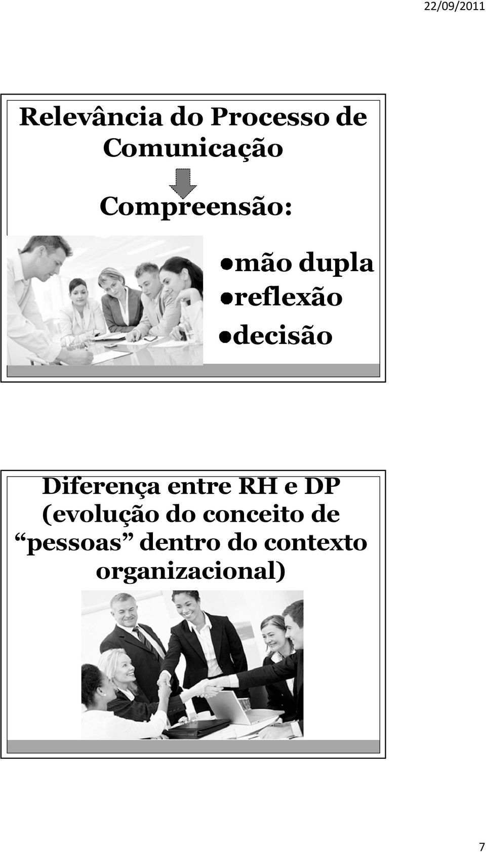 Diferença entre RH e DP (evolução do