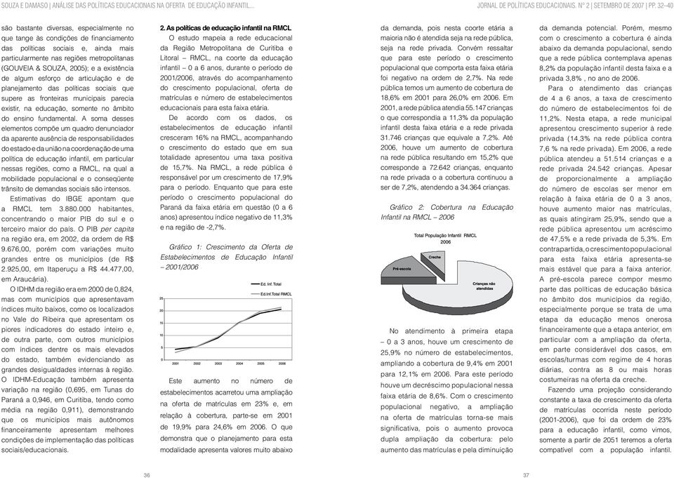 A soma desses elementos compõe um quadro denunciador da aparente ausência de responsabilidades do estado e da união na coordenação de uma política de educação infantil, em particular nessas regiões,