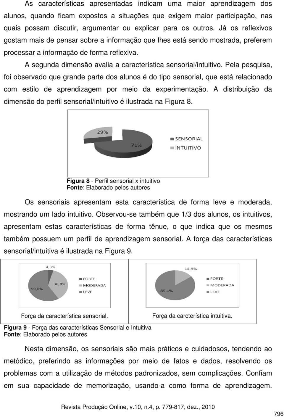 A segunda dimensão avalia a característica sensorial/intuitivo.