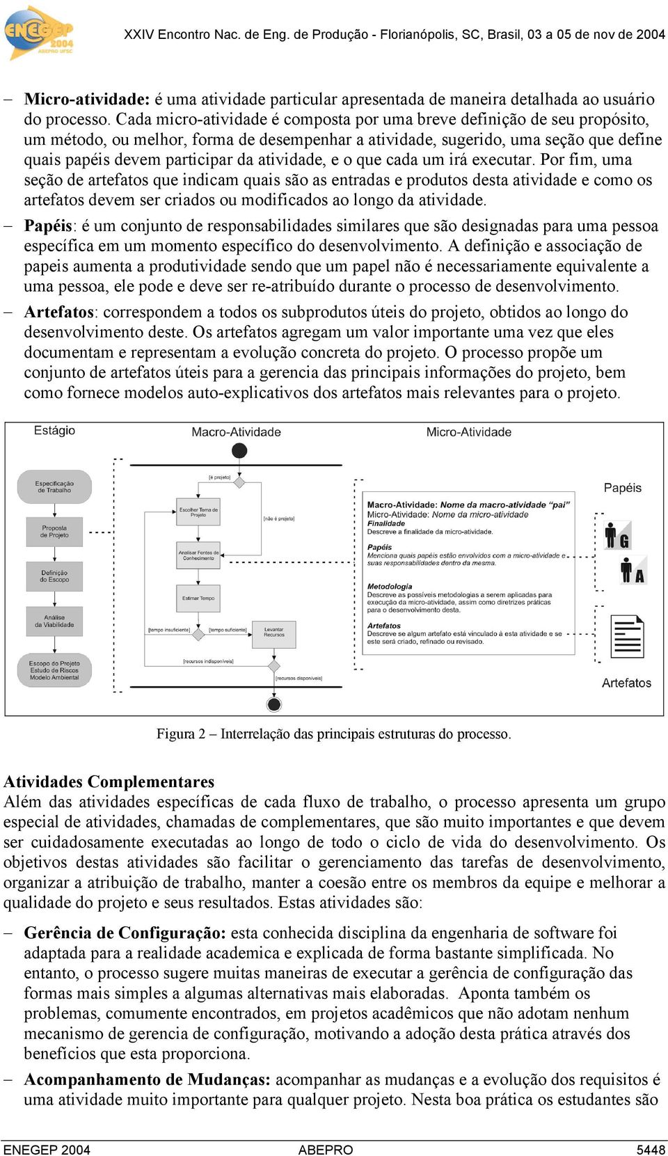 atividade, e o que cada um irá executar.