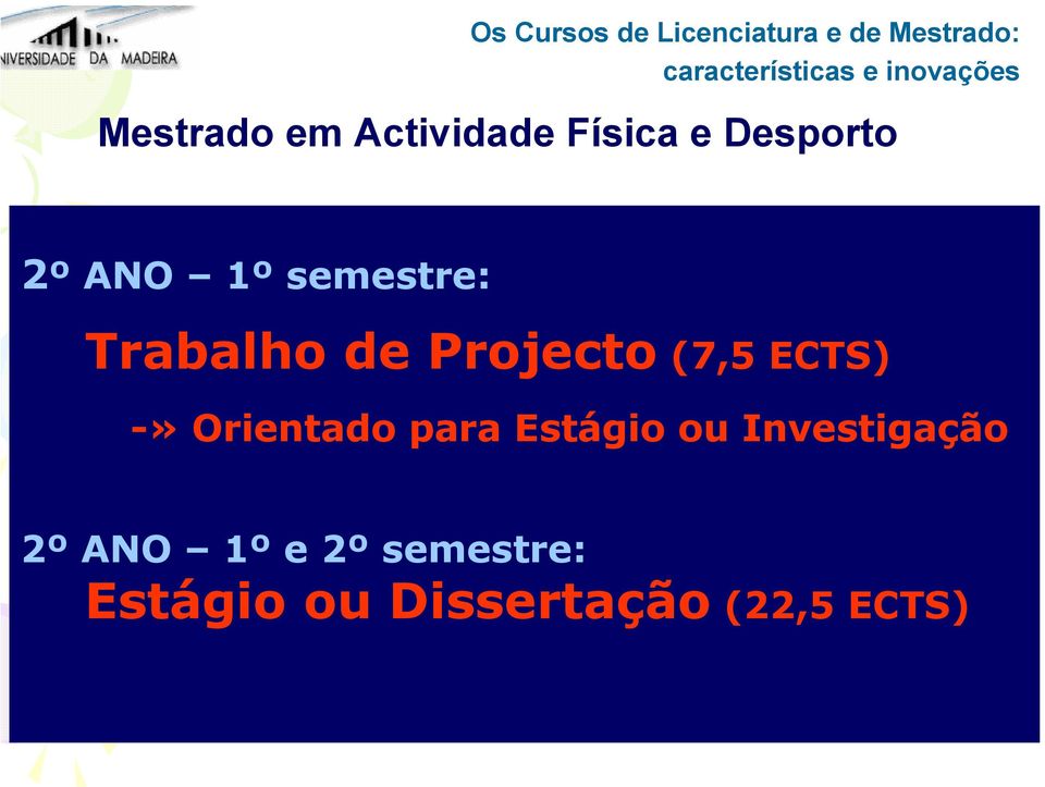 Orientado para Estágio ou Investigação 2º ANO 1º