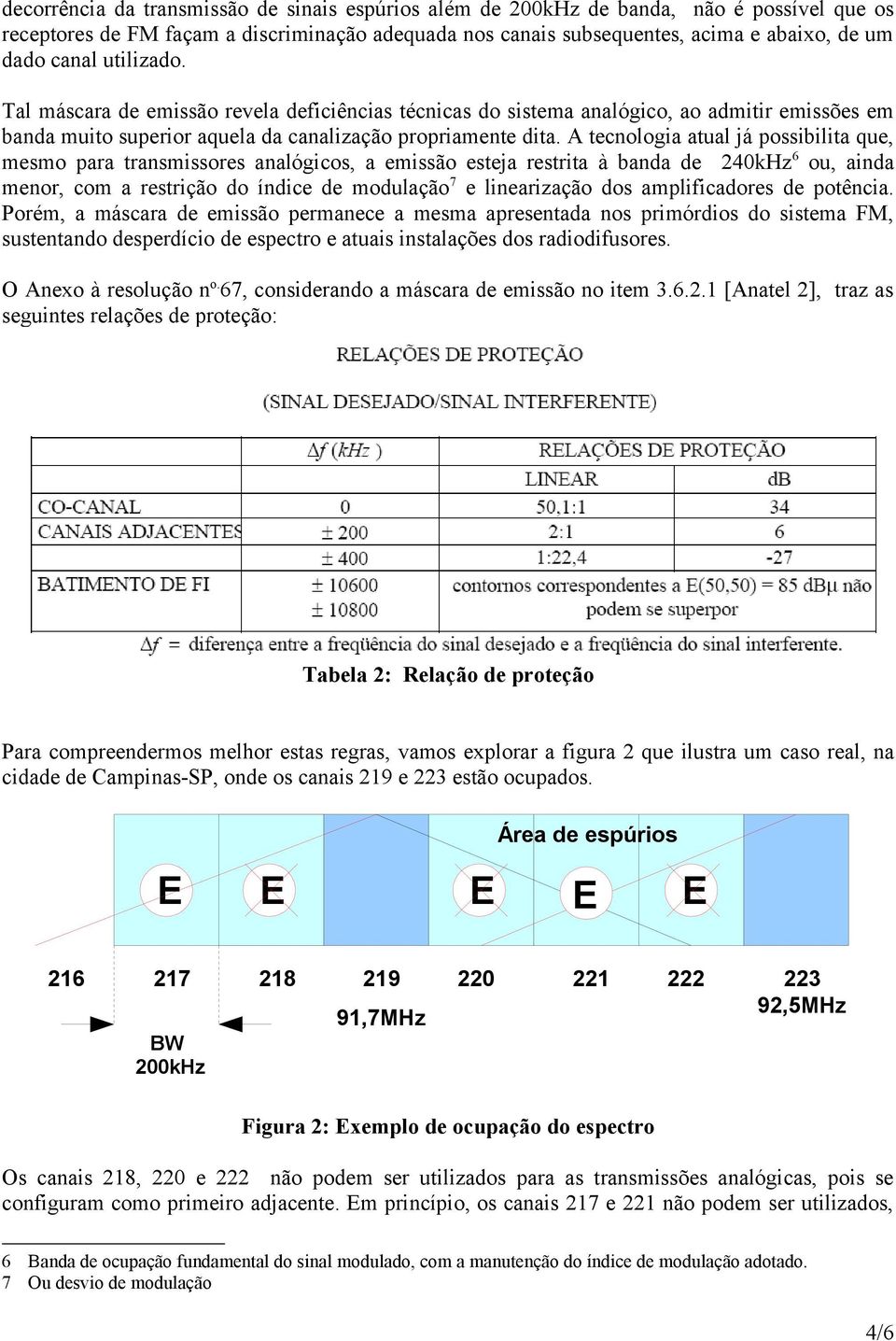 A tecnologia atual já possibilita que, mesmo para transmissores analógicos, a emissão esteja restrita à banda de 240kHz 6 ou, ainda menor, com a restrição do índice de modulação 7 e linearização dos