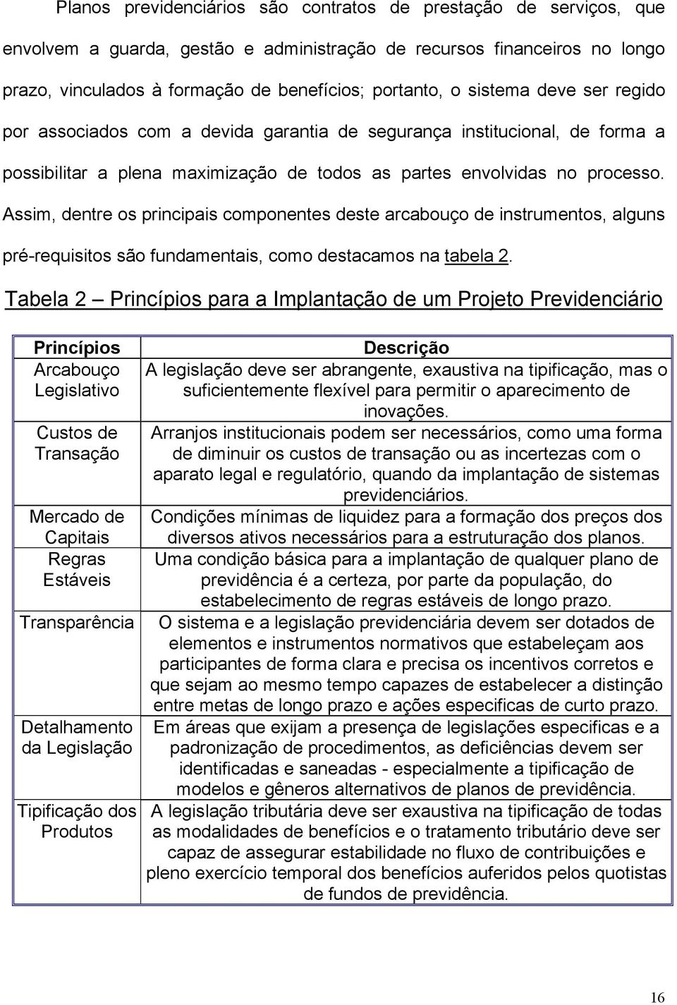 Assim, dentre os principais componentes deste arcabouço de instrumentos, alguns pré-requisitos são fundamentais, como destacamos na tabela 2.