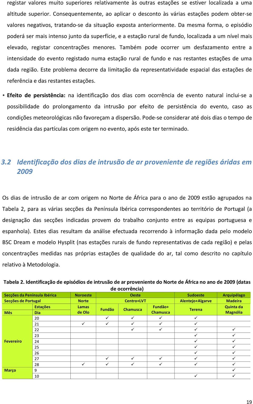 Da mesma forma, o episódio poderá ser mais intenso junto da superfície, e a estação rural de fundo, localizada a um nível mais elevado, registar concentrações menores.