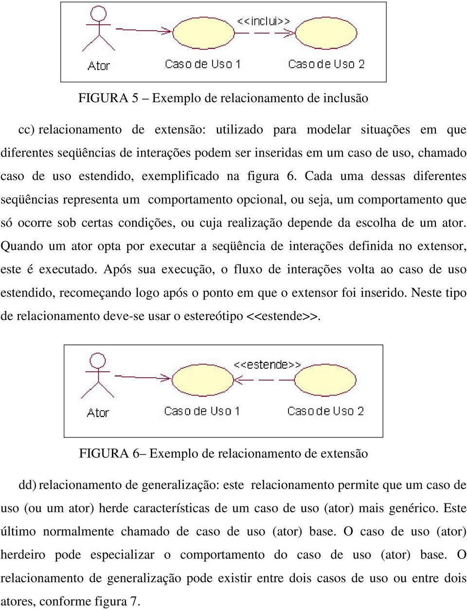 Cada uma dessas diferentes seqüências representa um comportamento opcional, ou seja, um comportamento que só ocorre sob certas condições, ou cuja realização depende da escolha de um ator.