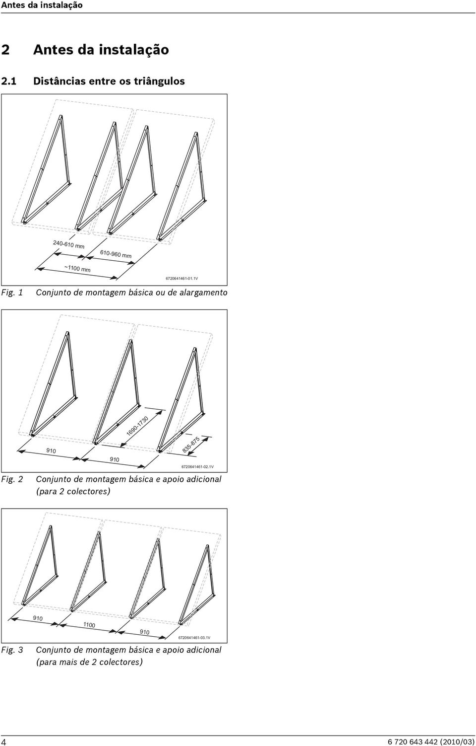 1 Conjunto de montagem básica ou de alargamento 910 910 1690-1730 835-875 6720641461-02.1V Fig.