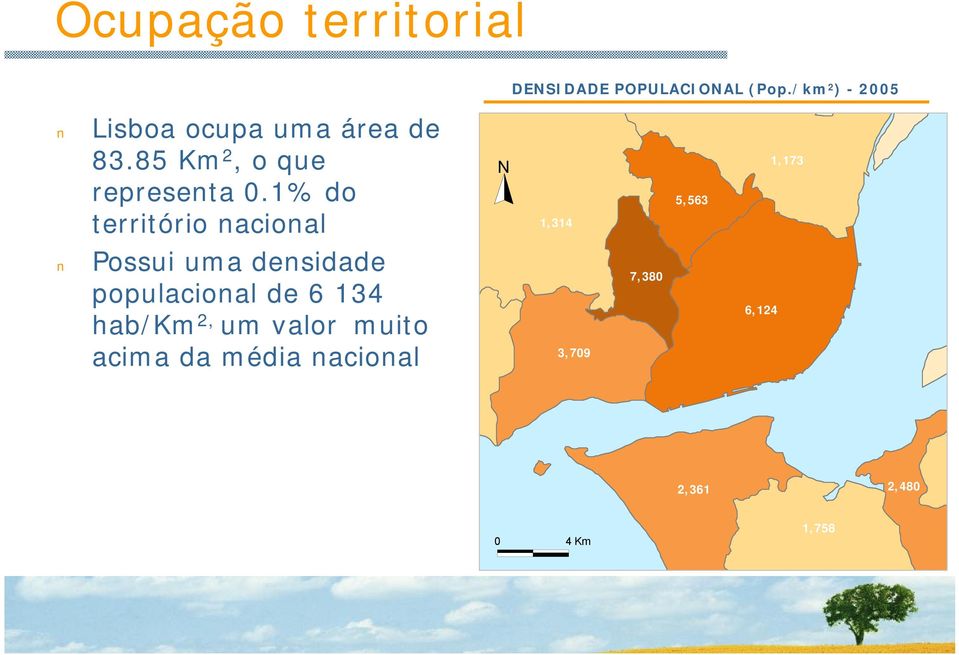 1% do território nacional 1,314 5,563 1,173 Possui uma densidade