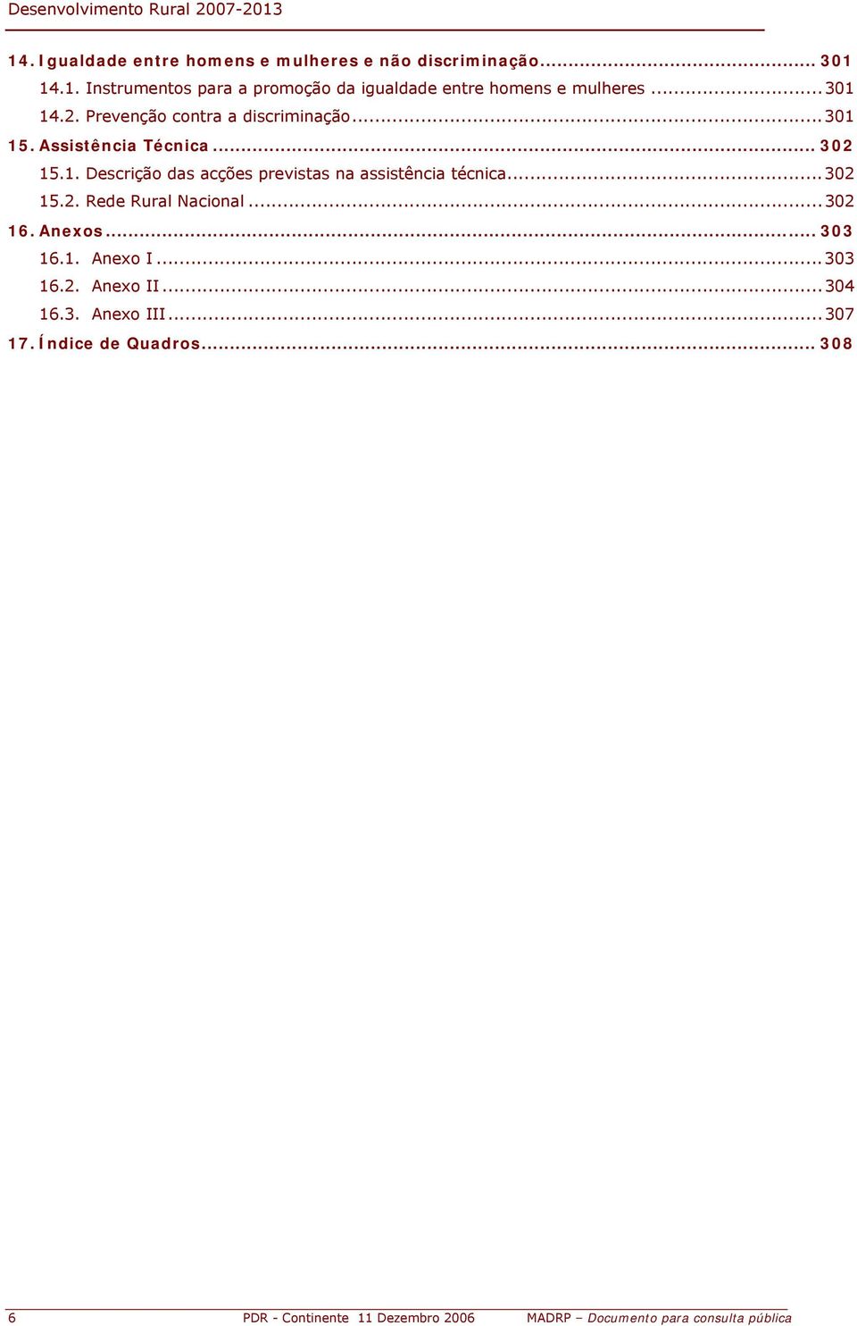 ..302 15.2. Rede Rural Nacional...302 16. Anexos... 303 16.1. Anexo I...303 16.2. Anexo II...304 16.3. Anexo III...307 17.
