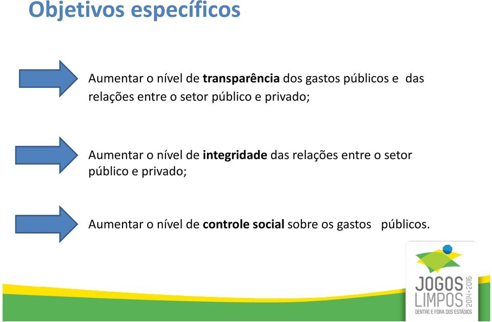 Aumentar o nível de integridadedas relações entre o setor