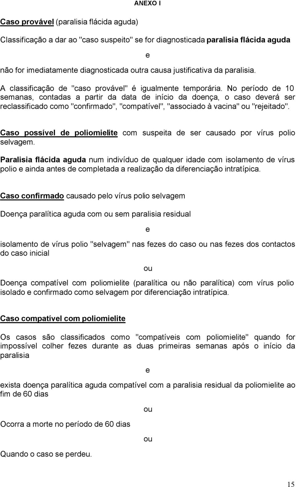 No período de 10 semanas, contadas a partir da data de início da doença, o caso deverá ser reclassificado como "confirmado", "compatível", "associado à vacina" ou "rejeitado".