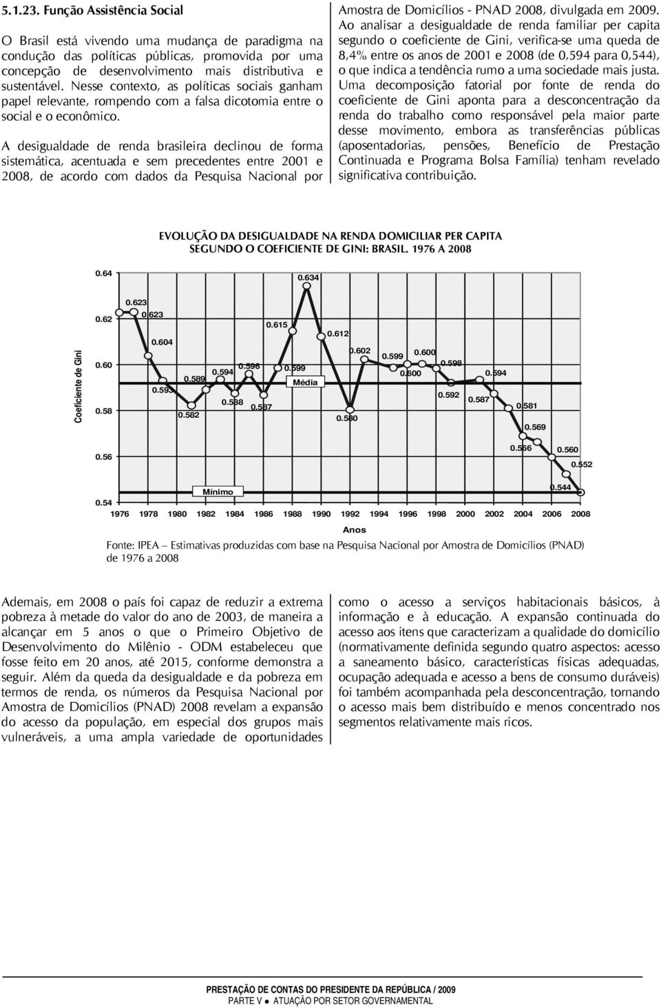 A desigualdade de renda brasileira declinou de forma sistemática, acentuada e sem precedentes entre 2001 e 2008, de acordo com dados da Pesquisa Nacional por Amostra de Domicílios - PNAD 2008,