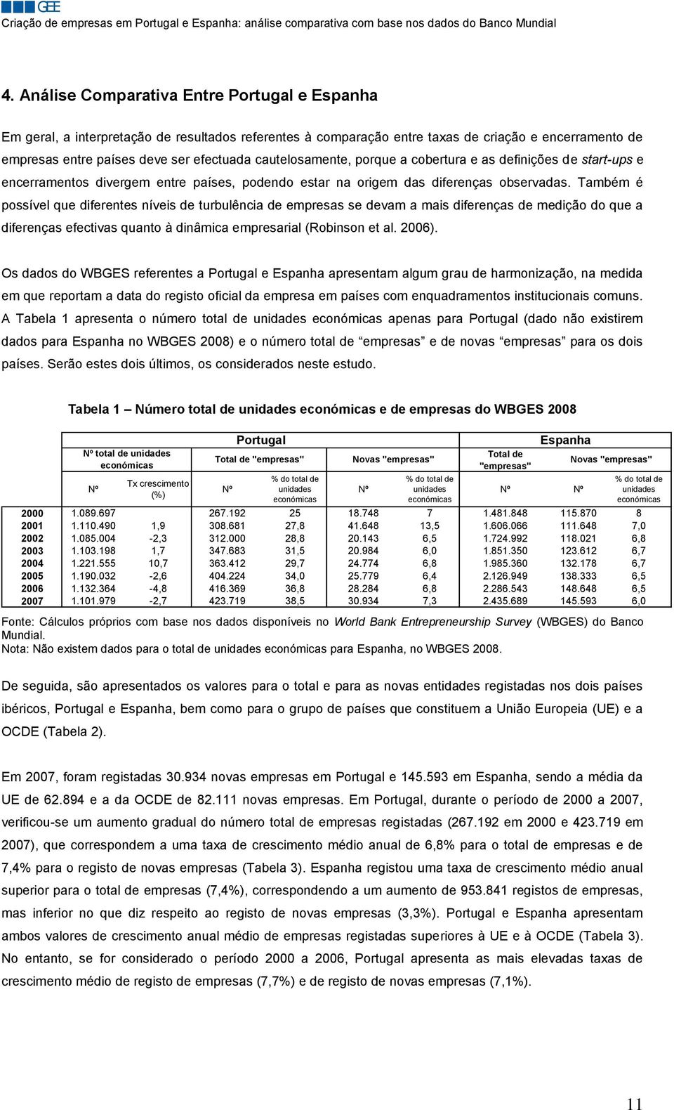 Também é possível que diferentes níveis de turbulência de empresas se devam a mais diferenças de medição do que a diferenças efectivas quanto à dinâmica empresarial (Robinson et al. 2006).