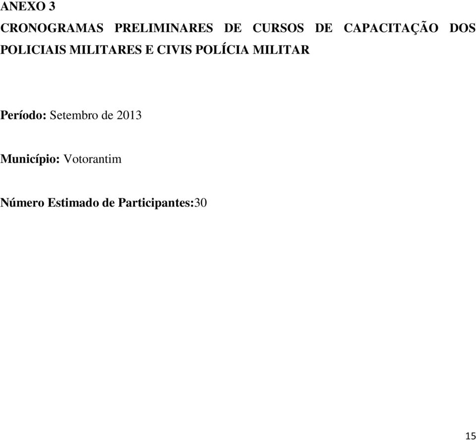 POLÍCIA MILITAR Período: Setembro de 2013