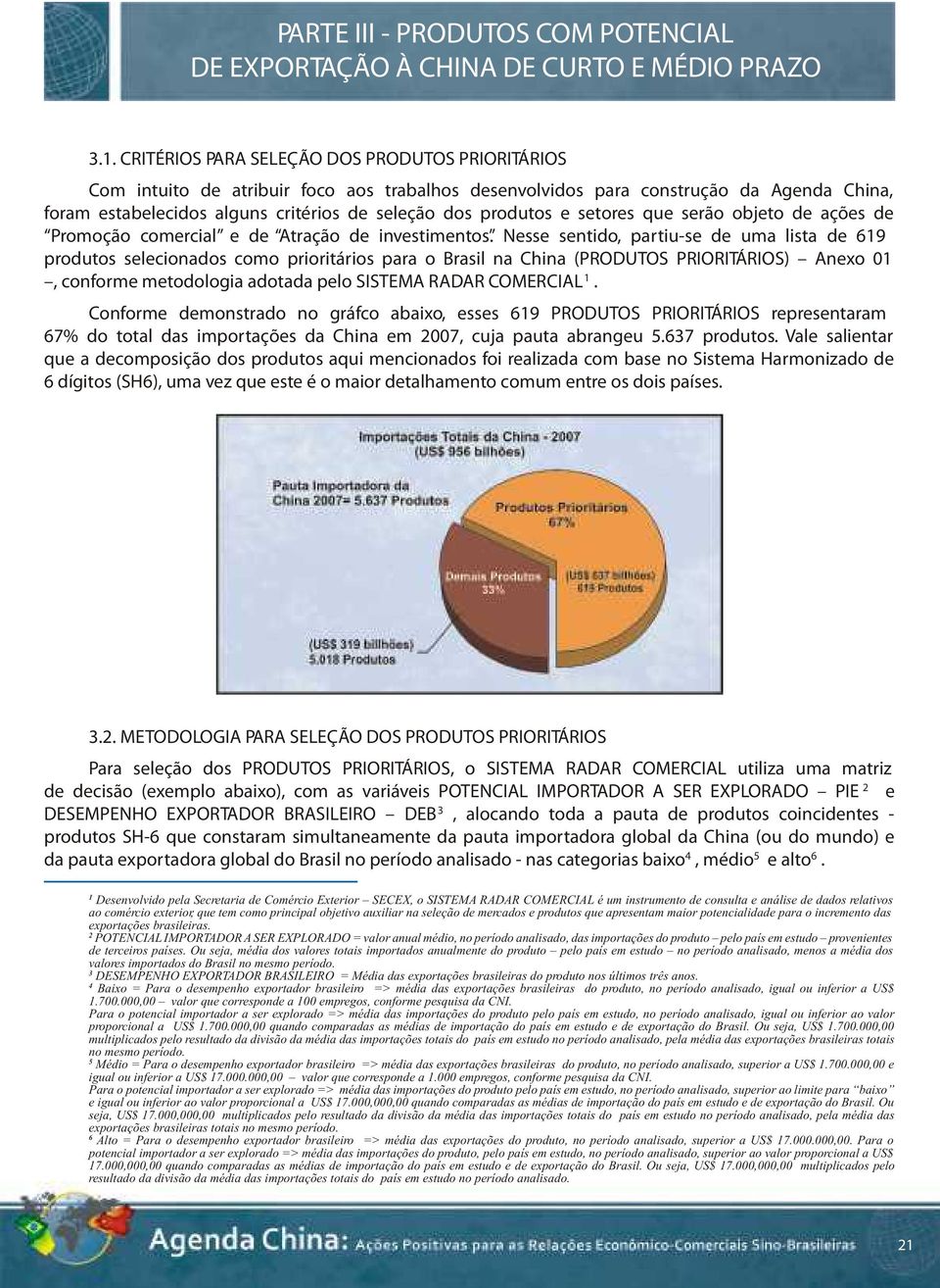 e setores que serão objeto de ações de Promoção comercial e de Atração de investimentos.