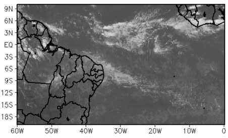 a) 00 Z b) 06 Z c) 12 Z d) 18 Z Figura 3 - Imagens do satélite meteorológico GOES no canal infravermelho para o dia 15 de maio de 2005.