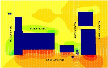 3 ANÁLISE DE RESULTADOS Dentre as oito incidências analisadas, foi possível observar variações significativas da distribuição das pressões em torno da edificação.