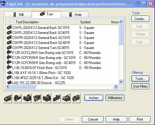 2.8. Selecionando ferramentas para usinagem Para se efetuar a usinagem é preciso inicialmente escolher uma ferramenta.