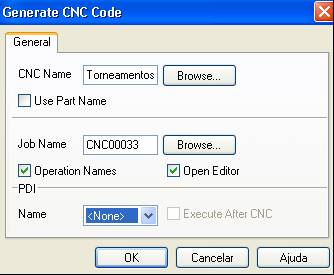 2.12. Gerando o programa CNC Para se criar o programa CNC, o código que vai para a máquina é necessário processar as informações gráficas do CAM.