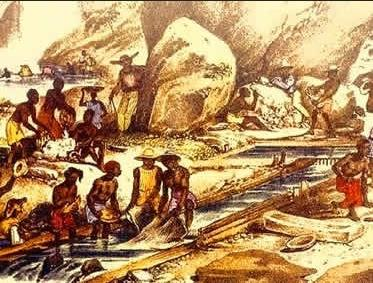 POVOAMENTO DA REGIÃO CENTRO-OESTE A partir de meados do século XVII, expedições bandeirantes saíam da vila de São Paulo, próxima do litoral, rumo ao interior do Brasil.
