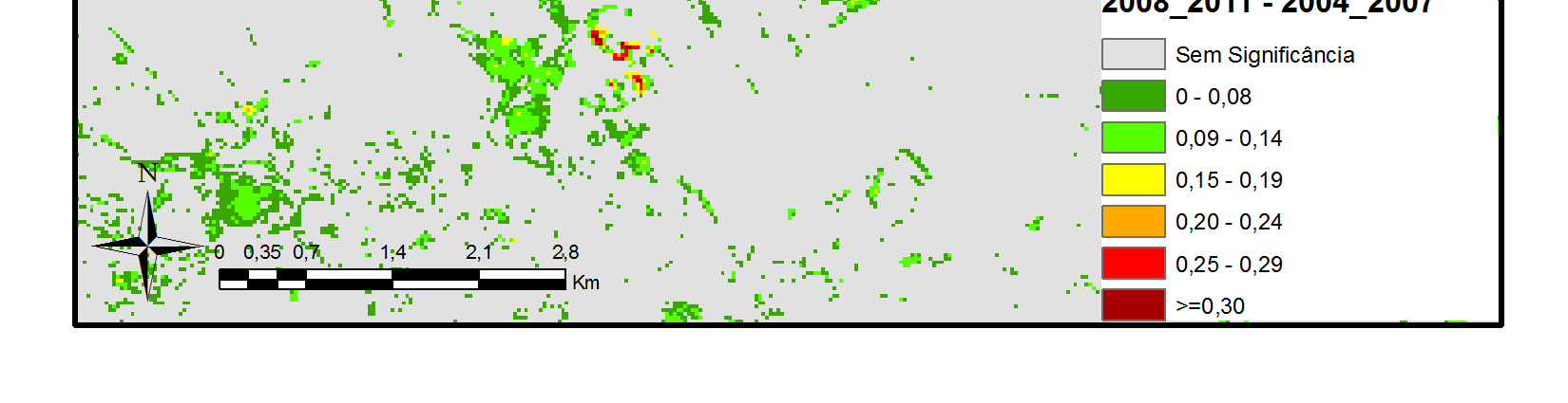 Anas XVI Smpóso Braslero de Sensoramento Remoto - SBSR, Foz do Iguaçu, PR, Brasl, 13 a 18 de abrl de 013, INPE Fgura. Smlar a Fgura 1, mas para o NDVI. Fgura 5. Smlar a Fgura 1, mas para o IBI.