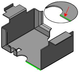 1. Clicar Edge Flange (menus de Sheet Metal). 2. Selecionar a aresta; 3.