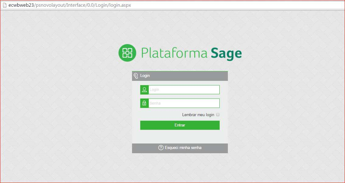 1.1. Primeiro Acesso Para acessar o Portal de Relacionamento digite o seguinte link informado pela empresa contábil em uma página da internet. O padrão utilizado é: http://www.gestao.sage.com.