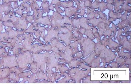 58 Figura 2.23 Microscopia óptica de uma amostra direct quench atacada com o reagente LePera (SANTOFIMIA et al, 2008) Figura 2.24 Microscopia óptica de uma amostra particionada a 175 C durante 100s.