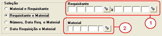 Figura 28 - Opções de quebra dos relatórios Os filtros no formulário são alterados conforme o usuário selecionar uma das opções de quebra.