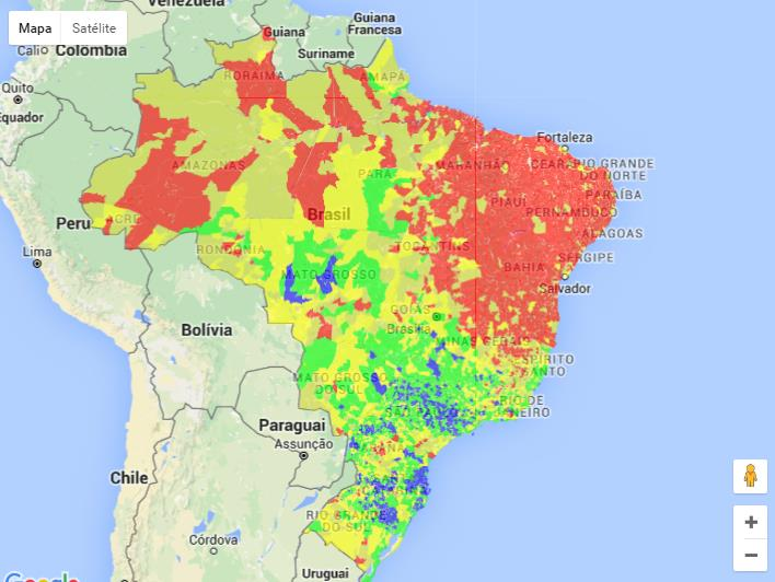 ANEXO: alguns mapas instigantes: O Brasil a 5% O Brasil a 3% Municípios com baixa dependência do BF (até 5% da população): 1408, com 99.054.637 habitantes e 2.859.