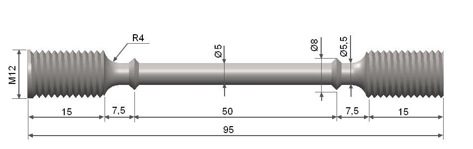 amostragem. As dimensões dos corpos de prova para os ensaios de fluência convencional estão representadas na Figura 3.7. Tabela 3.9 - Parâmetros usados nos ensaios de fluência.