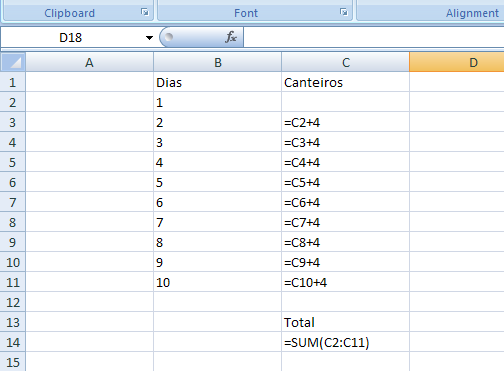 X+(X)+(X)+(X4)+(X4)+(X4)+(X44)+ +(X44)+(X44)+(X444)=200 10X=200-45 4 10X=200-180 10X=20 X=2 Estes participantes não especificaram o modo como usaram a folha de cálculo mas iremos dar aqui uma breve