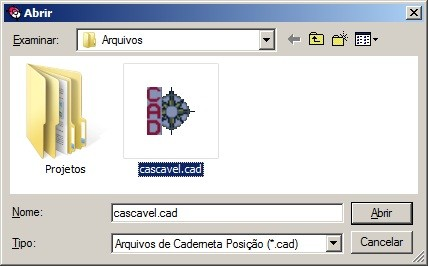 No inspetor de arquivos selecione o arquivo.cad e clique em >Caderneta. Nesta etapa é possível visualizar o arquivo de duas maneiras diferentes.