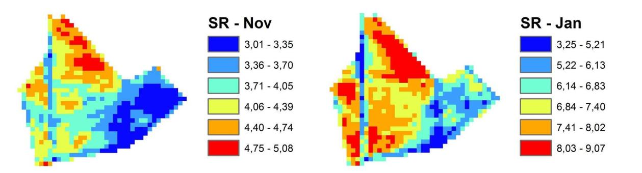 substituindo faixa verde a faixa vermelha, "Green" NDVI mostram-se mais sensíveis à concentração de clorofila. Figura 2.