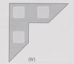 7. Desenha, na grelha de pontos, um polígono que tenha as seguintes características: - É um triângulo. - Tem dois lados geometricamente iguais. - Tem um ângulo reto. 8.