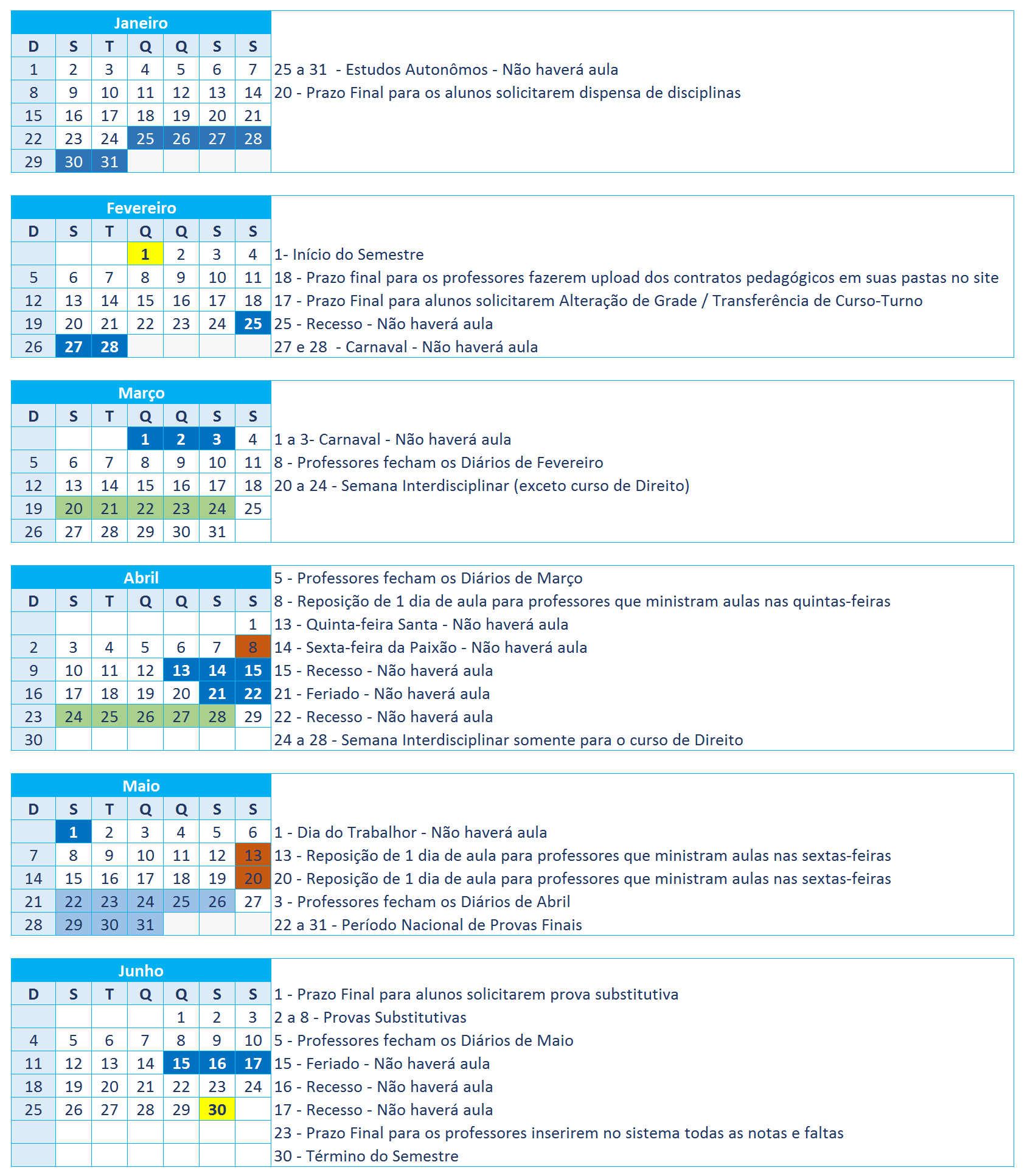 Calendário