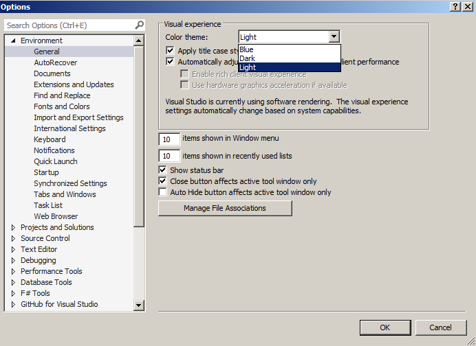 7.3. Temas no Visual Studio Editor de Cores de Temas: https://visualstudiogallery.msdn.microsoft.