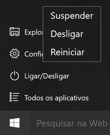 Introdução Como desligar o computador 1 Selecione a tecla Iniciar ( ). 2 Selecione Ligar/Desligar Desligar.