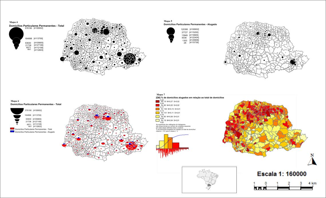 Mapas 1, 2 e 3: Total de domicílios Particulares Permanentes; Total de Domicílios Particulares não ocupados e; Total de Domicílios Vagos.