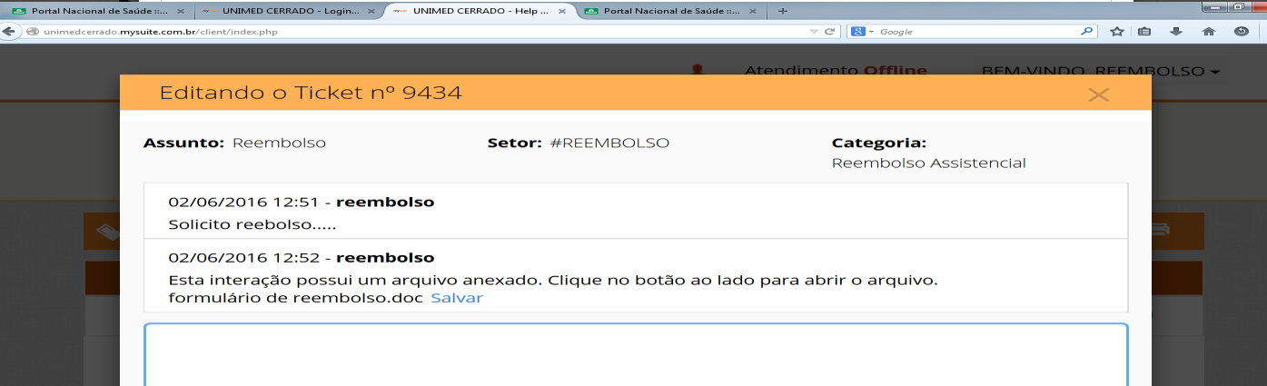 Página 17 de 18 Após o cadastro da solicitação, o status ficará como Aguarde Resposta e enviará um e- mail