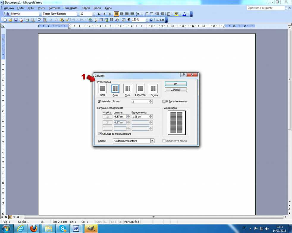 Tutorial GIMP - 3 No Word 2003 Abra um documento novo. Configure-o para o tamanho A4 com margens; Esquerda 1,2 - Direita 1,2 Superior 1 e Inferior 1 cm.