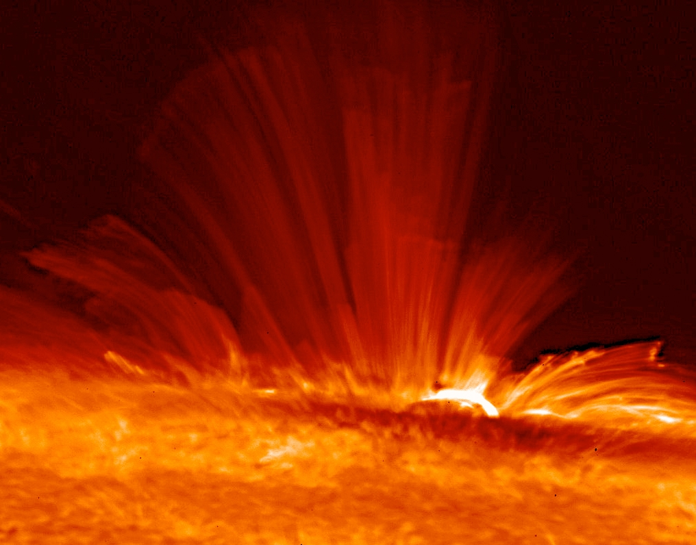 ou magnetosfera (cinturões de Van Allen), que a protege do vento solar e outras partículas de alta energia.