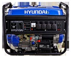 GERADORES À GASOLINA MOTOR HYUNDAI 4 TEMPOS á gasolina, refrigerado a ar, monocilíndrico, OHV, sistema de ignição por magneto transistorizado, sensor de nível de óleo e partida rápida.